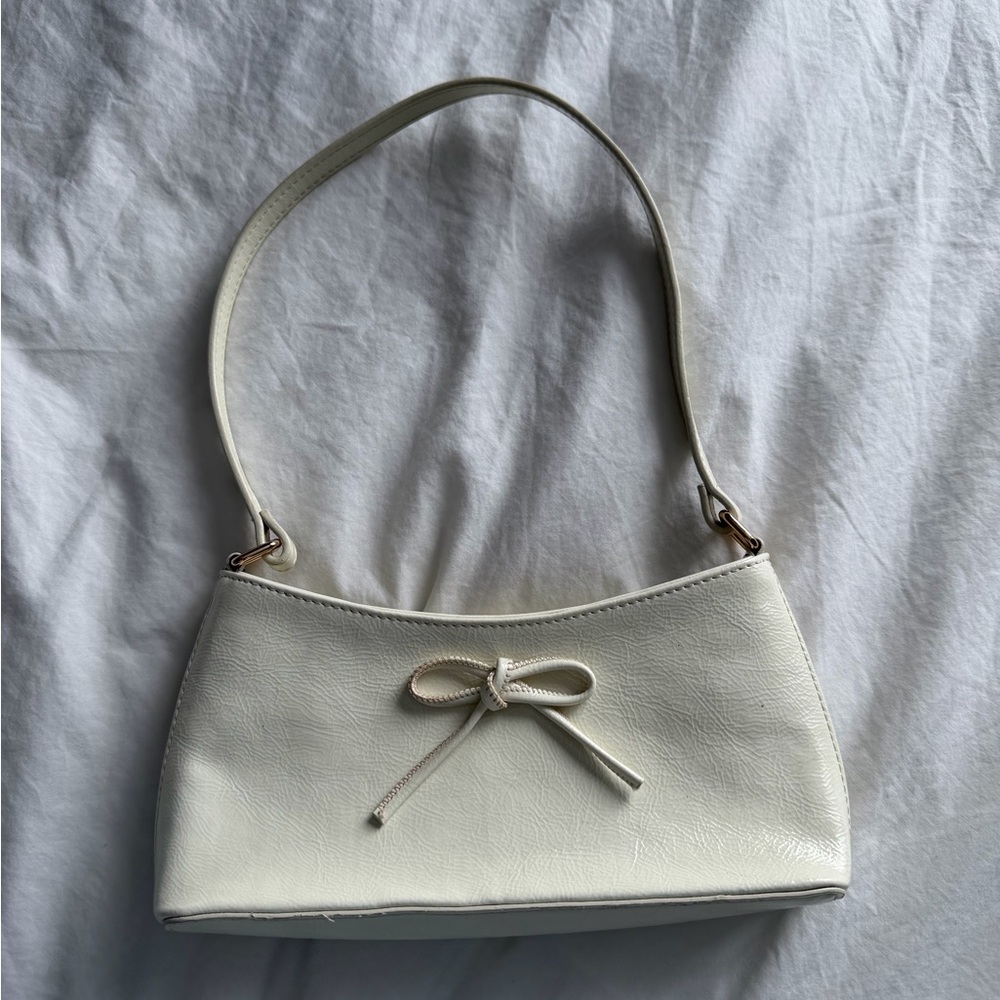 ASOS Cream Shoulder Bag with Bow Accent